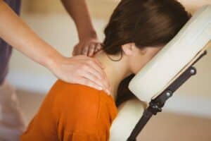 corporate on site chair massage to reduce stress and tension